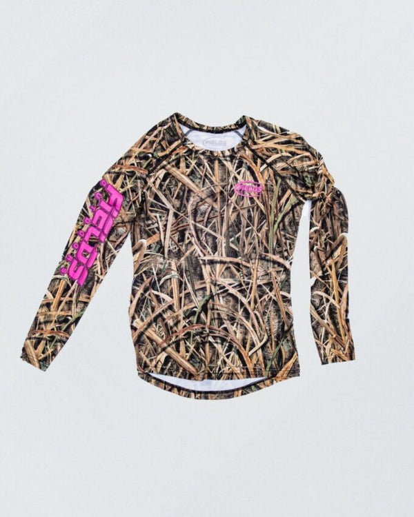 Mossy Oak Womens Camo Pink Patch Long Sleeve Shirt
