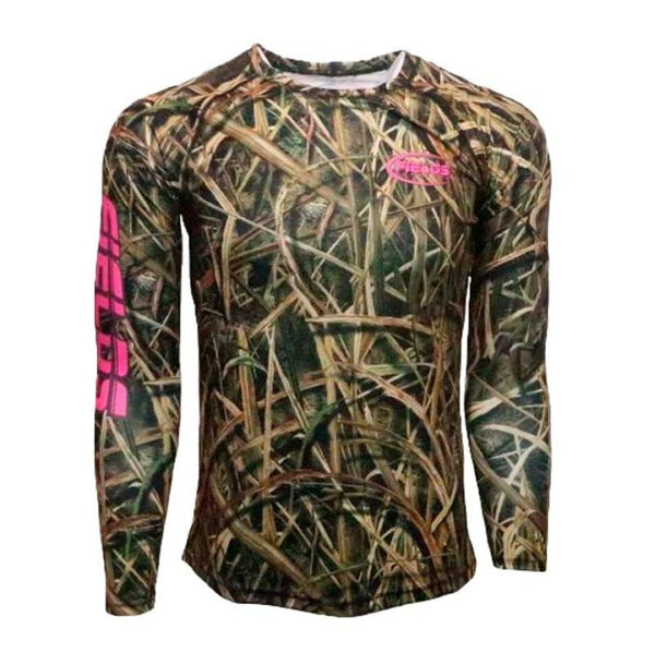 Mossy Oak Womens Camo Pink Patch Long Sleeve Shirt