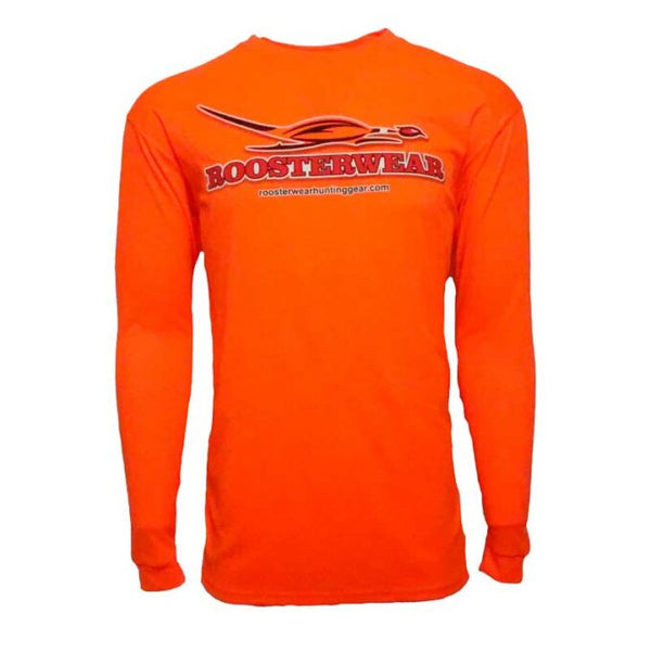 Roosterwear Logo Long Sleeve Moisture Wicking Polyester Shirt